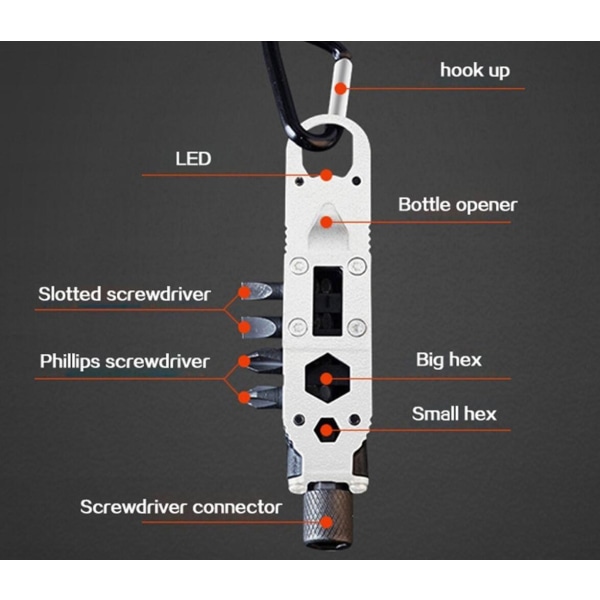 Multifunction tool 9 in 1 Black one size