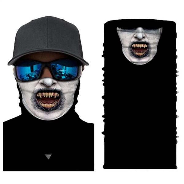 Multifunksjonell Bandana med Ansiktsmotiv - Beskyttelse og Stil Black one size
