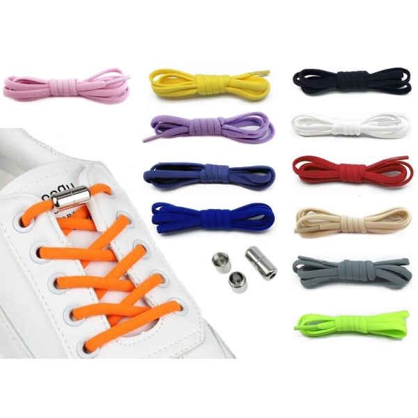 Reverse buckle Lazy Shoelaces 2-pack MultiColor one size