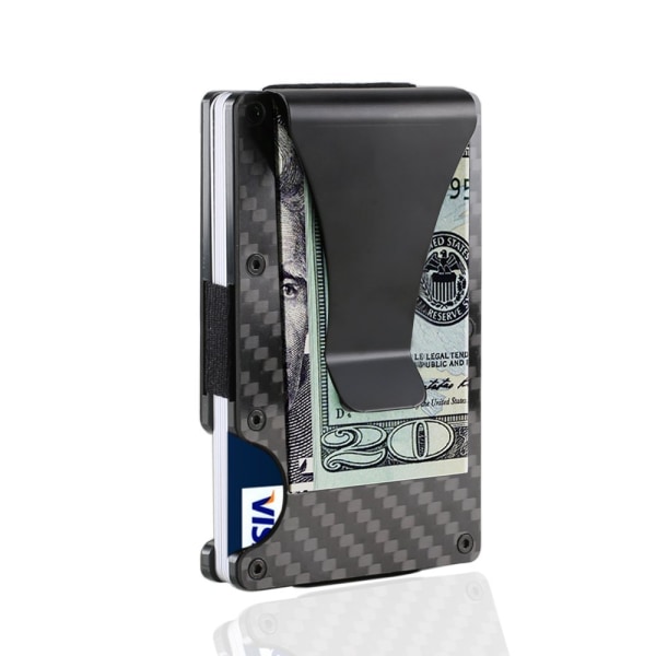 Aluminium Kortholder med RFID-Beskyttelse - Holdbar og Stilig Black one size