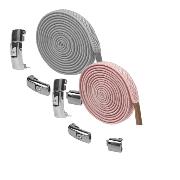 2-pakke Knutefrie Skolisser - Komfortabelt & Stilig Grey/Pink