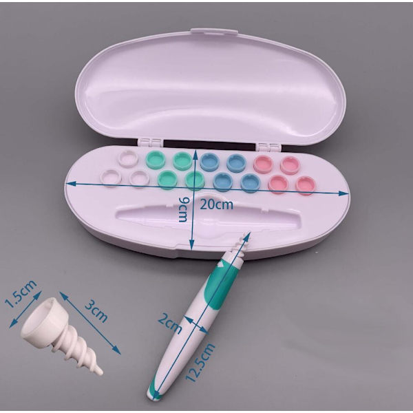 Ørerensere med spiral topper inkl. Oppbevaringsboks White one size