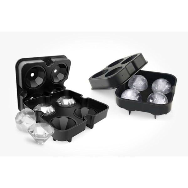 Stor isform diamant eller rund Svart one size