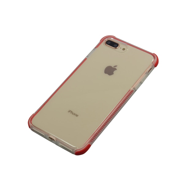 TPU-cover til iPhone med farvede kanter 6Plus + 2 skærmbeskytter Red