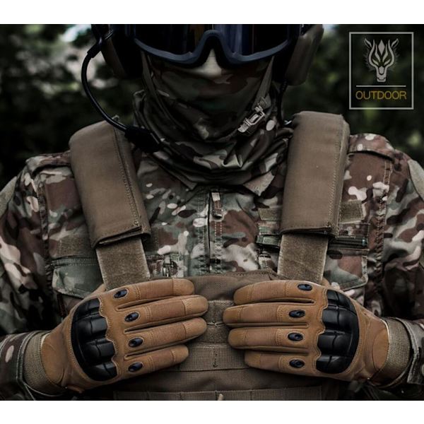 Robusta Fullfingerhandskar: Militärstil för Alla Utmaningar! Svart M