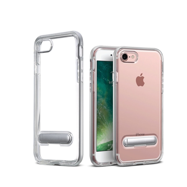 TPU- case puhelintelineellä + kaksi näytönsuojaa iPhone 6 Silver