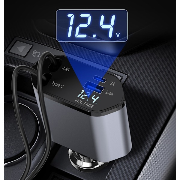 C1 Billader – USB, Type-C & Hurtiglading opptil 120W Black