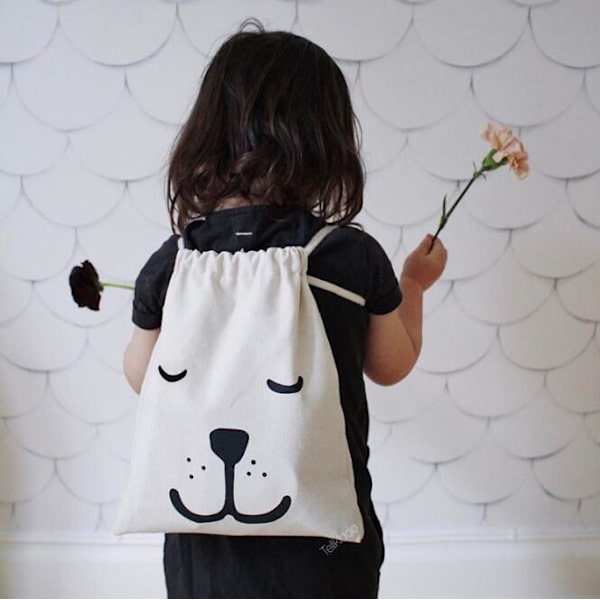 Canvas Tote lukningstaske (L) White L