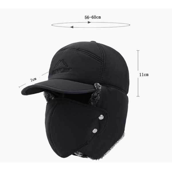 Hat med maske Black one size