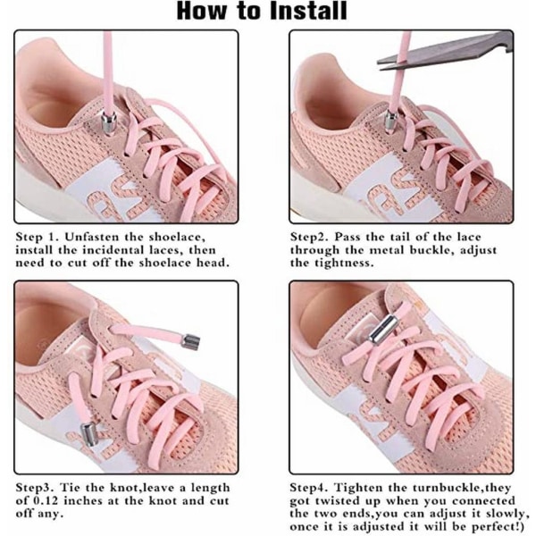 Kääntösolki Lazy Shoelaces 4 kpl MultiColor one size