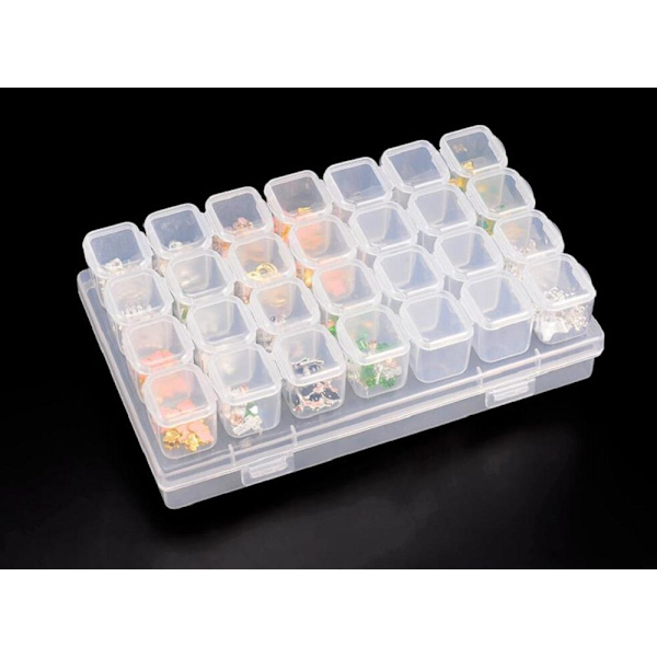 Kompakt opbevaringsboks med 28 pladser Transparent one size