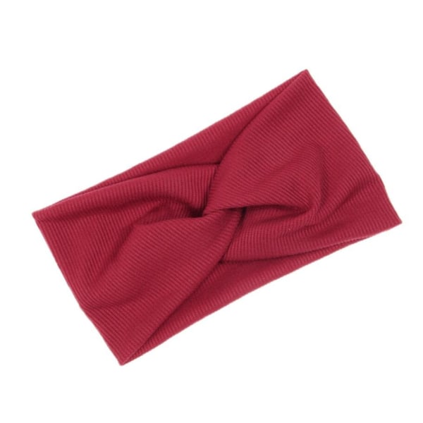 Kryds elastisk hårband Red one size