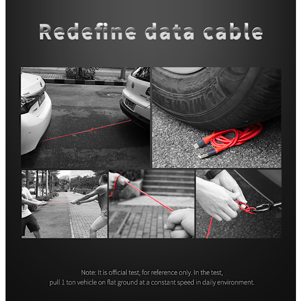 ROCK Hi-Tensile USB-C kabel 1m Black