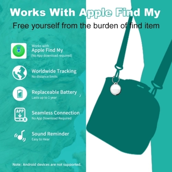 SafeTrak Elite - Apple MFi-certificeret Tracker til iPhone White
