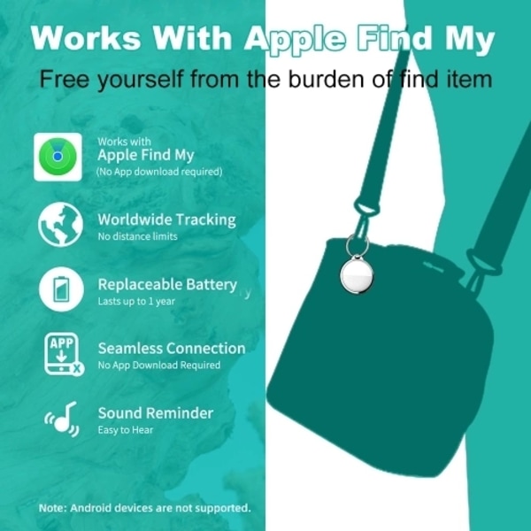 SafeTrak Elite - Apple MFi-sertifisert Tracker for iPhone White