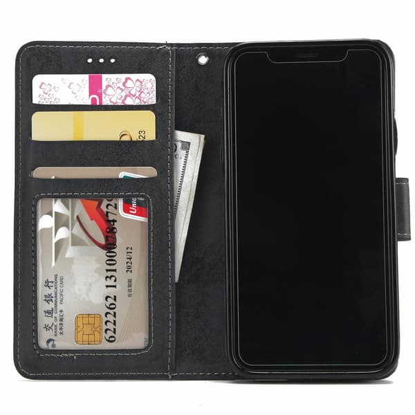 Suede magnetisk deksel til iPhone XS Max med magnetlås. Black one size