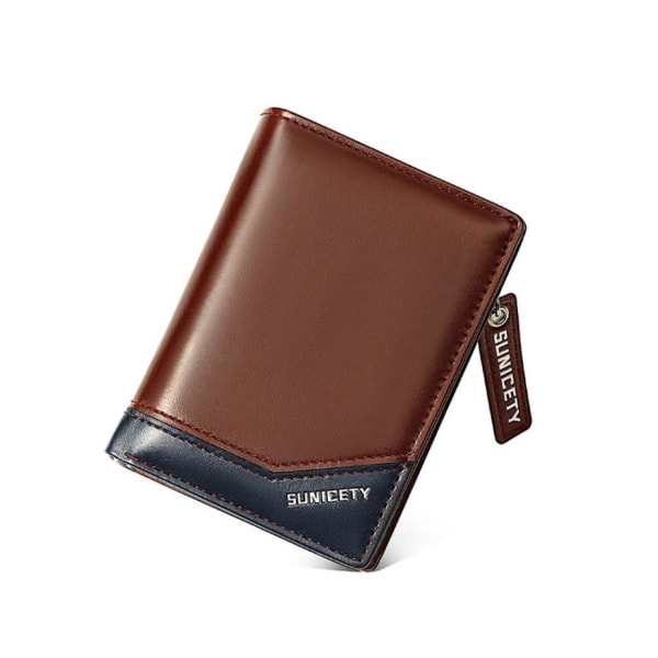 PU-nahkainen Card-lompakko RFID-suojalla ja vetoketjulla Brown one size