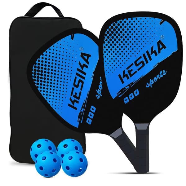Pickleball Sæt – 2 Ketsjere & 4 Bolde, Perfekt til Sommeren Red