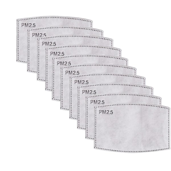 PM2.5-maske filterinnsatser - 10 stk White one size
