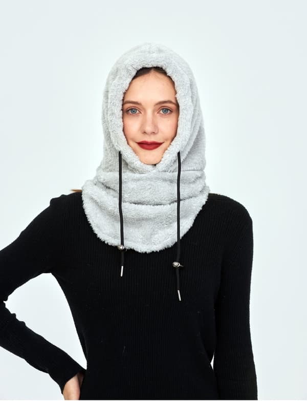 Vinter Balaclava med Hætte - Varm & Blød Fleece Black