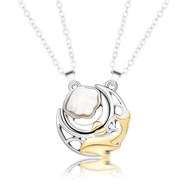 Ystävyyskaulakoru "Whale and Shell" Black one size