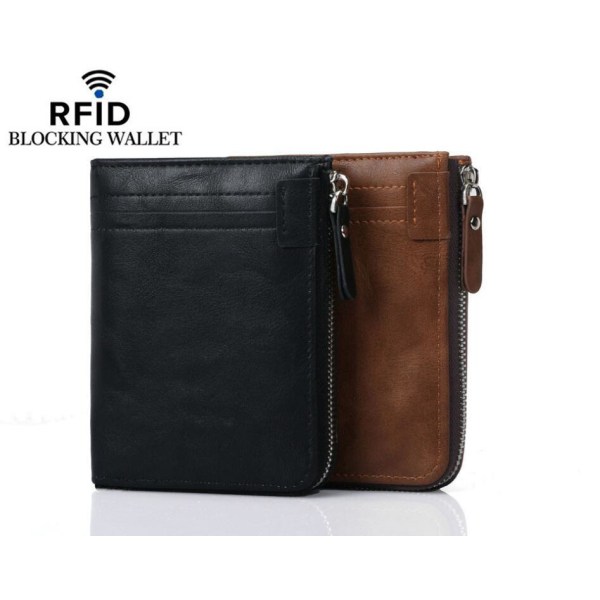 Plånbok med RFID-blockering "Zip Wallet" Svart one size