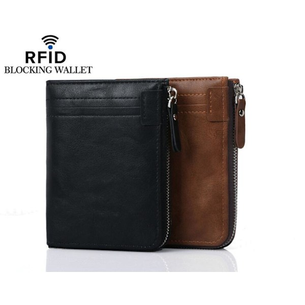 RFID-suojattu vetoketjullinen lompakko 'Zip Wallet' Black one size