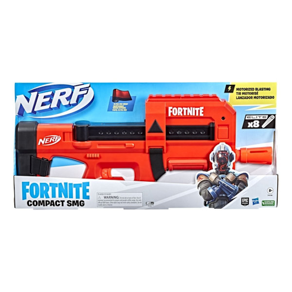 NERF Fortnite Compact SMG – Motoriserad Dartblaster Röd
