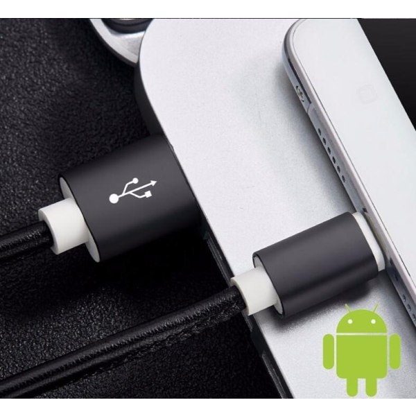 Micro-USB i PU-läder Black
