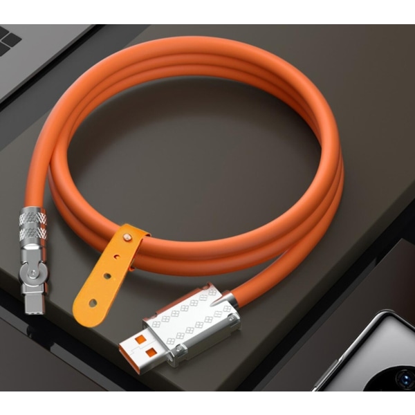 180° Kääntyvä Pikalatauskaapeli - Lightning, USB TYPE-C Orange USB-C