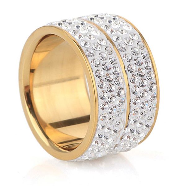 "Linns" ring i rustfrit stål Pink gold one size
