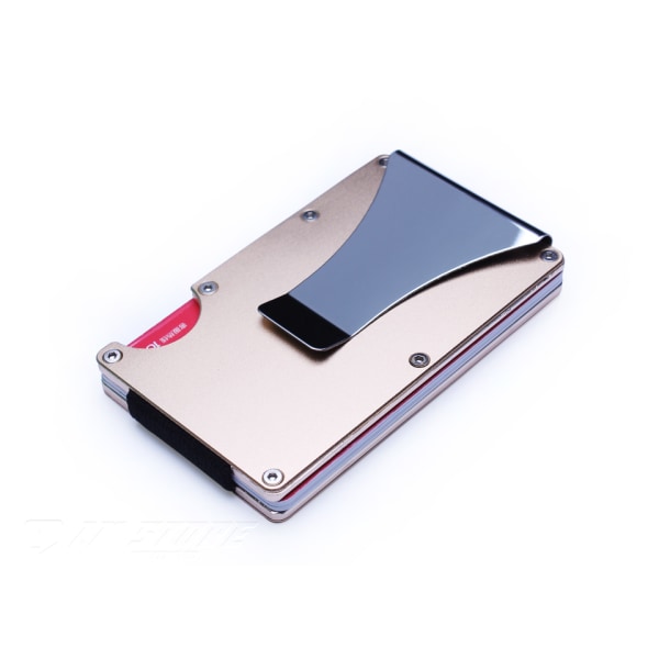 Aluminium Kortholder med RFID-Beskyttelse - Holdbar og Stilfuld Gold one size