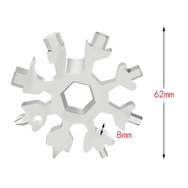 18-i-1 Snowflake monitoimityökalu Silver one size