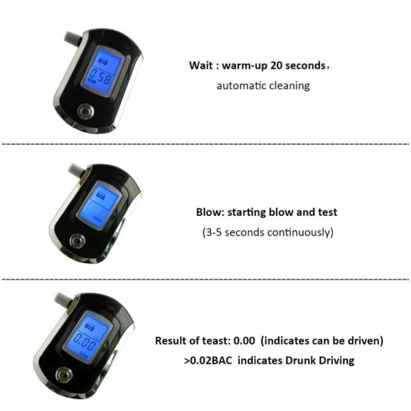 ProAlcoCheck - Ammattimainen alkometri Black one size