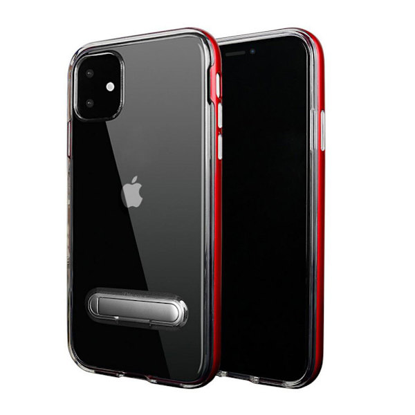 TPU-cover med telefonstativ + to skærmbeskyttere iPhone 11 Black