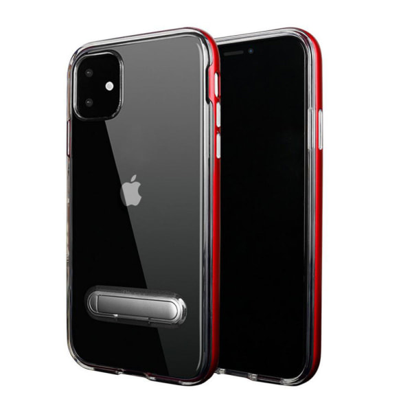 TPU-cover med telefonstativ + to skærmbeskyttere iPhone 11 Red