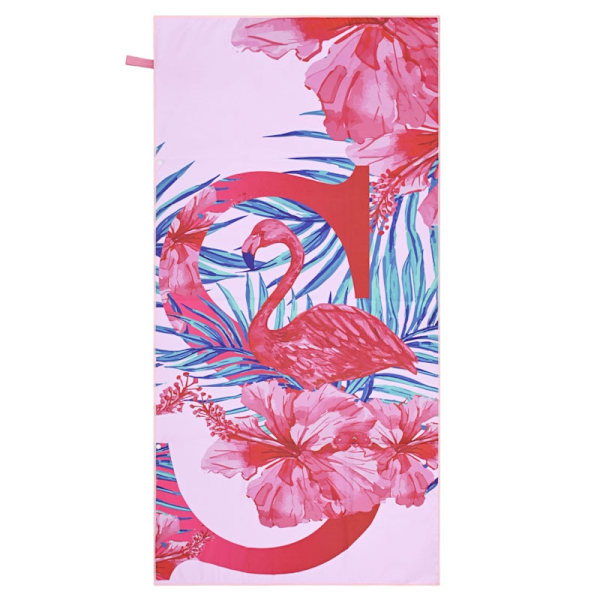 Hurtigtørkende Strandhåndkle i Mikrofiber – 150x70 cm Flamingo