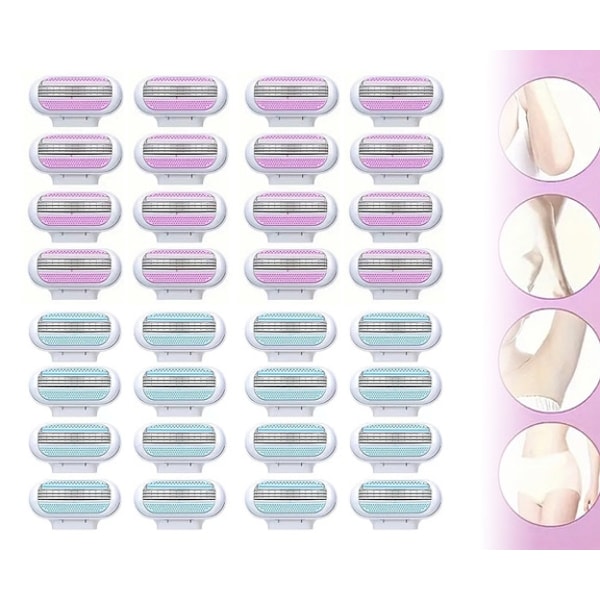 16-pakkaus Partateriä Naisille – Yhteensopiva Gillette Venus -terien kanssa Pink