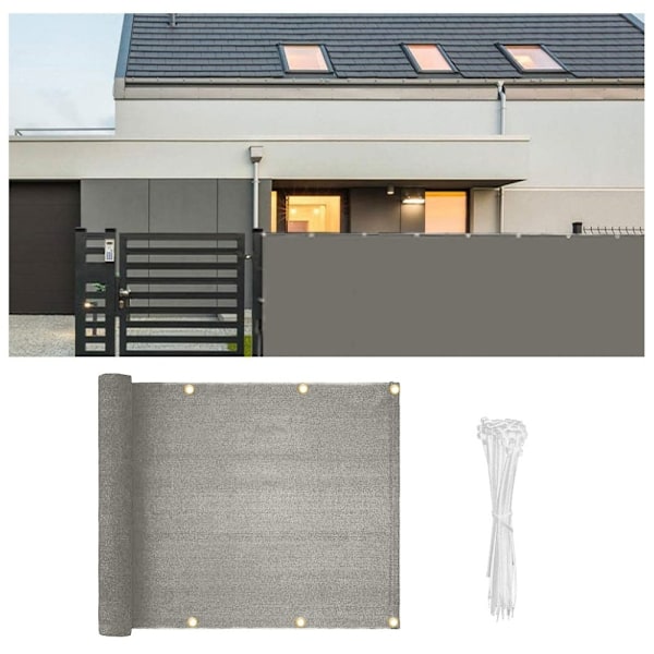 Balkongskjerm 90x500 cm – UV-beskyttelse & Innsynsskjerming for Utendørsbruk Silver