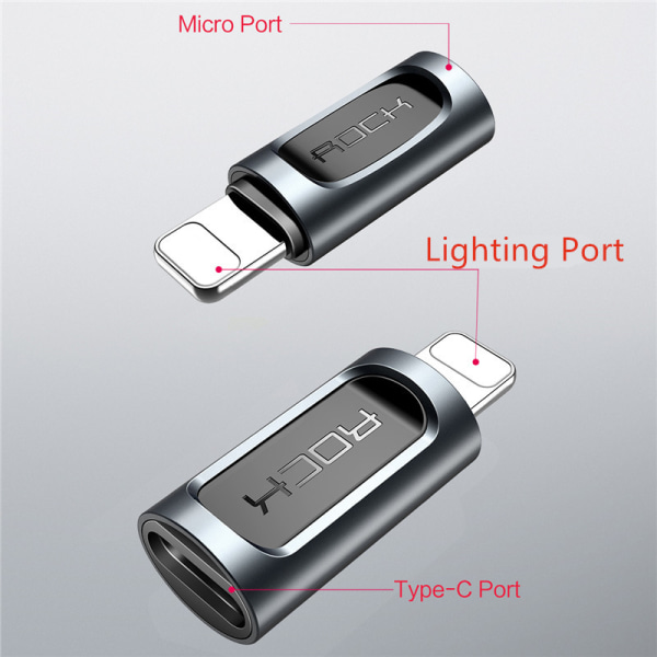 ROCK Micro -USB -&gt; Lightning -adapter Black one size