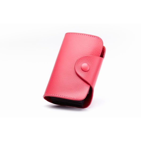 RFID korthållare äkta läder - i 4 färger Mörkrosa one size