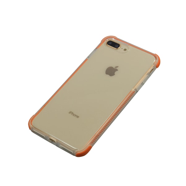 TPU-kotelo iPhonelle värikkäillä reunoilla 6Plus + 2 näytönsuoja Orange