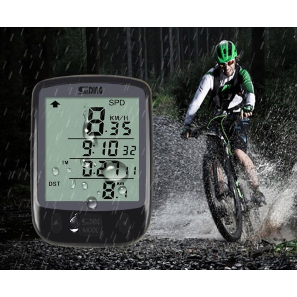 Multifunktionell Cykeldator med LCD-skärm & Smart belysning Svart
