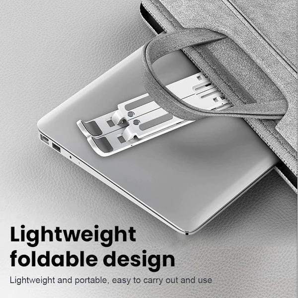Justérbar Laptopstand i Aluminium - Ergonomisk & Bærbar Silver