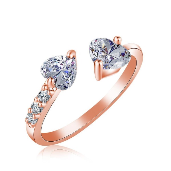 Kaksoissydän, sormus zirkonia Silver one size