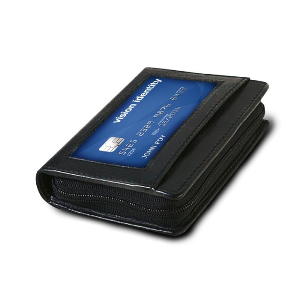 RFID-beskyttet myk, kompakt kredittkortlommebok for hele 36 kort Black one size