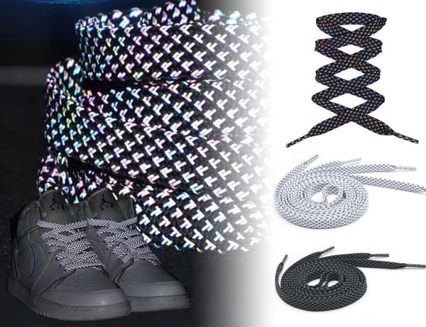 Reflekterande Skosnören - 2-Pack för Ökad Synlighet Black one size