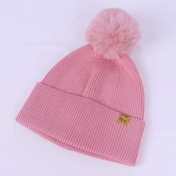 Knitted Hat with Mask White one size