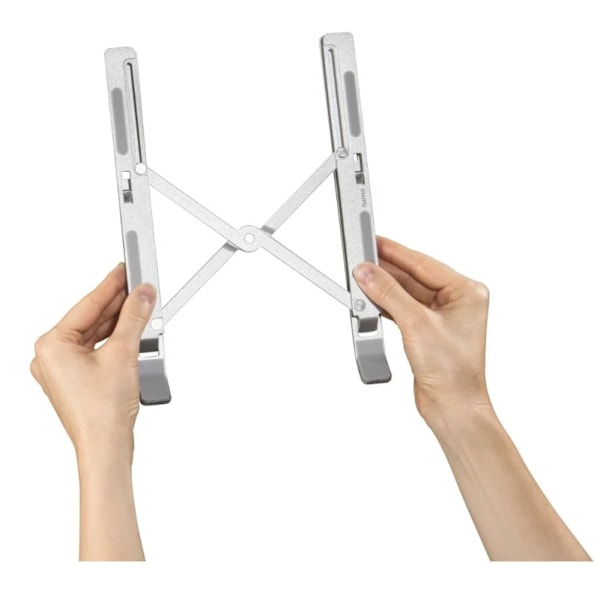 Justérbar Laptopstand i Aluminium - Ergonomisk & Bærbar Silver