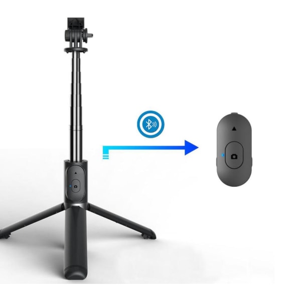 Trådløs Bluetooth Selfie Stick med lys Black one size